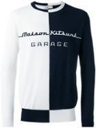 Maison Kitsuné 'garage' Pattern Jumper, Men's, Size: Large, Blue, Cotton/polyester