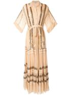 Temperley London Sequin-stripe Tiered Maxi-dress - Brown