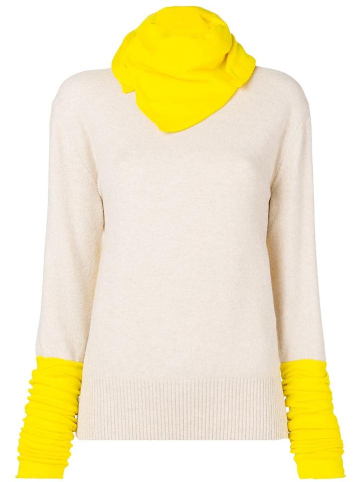 Joseph Colour Block Sweater With Scarf Detail - Nude & Neutrals