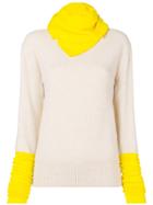 Joseph Colour Block Sweater With Scarf Detail - Nude & Neutrals