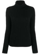 N.peal Cable Roll Neck Sweater - Black