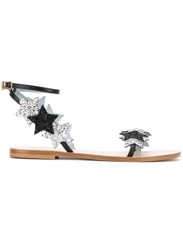 Chiara Ferragni #findmeinwonderland Flat Sandals - Black