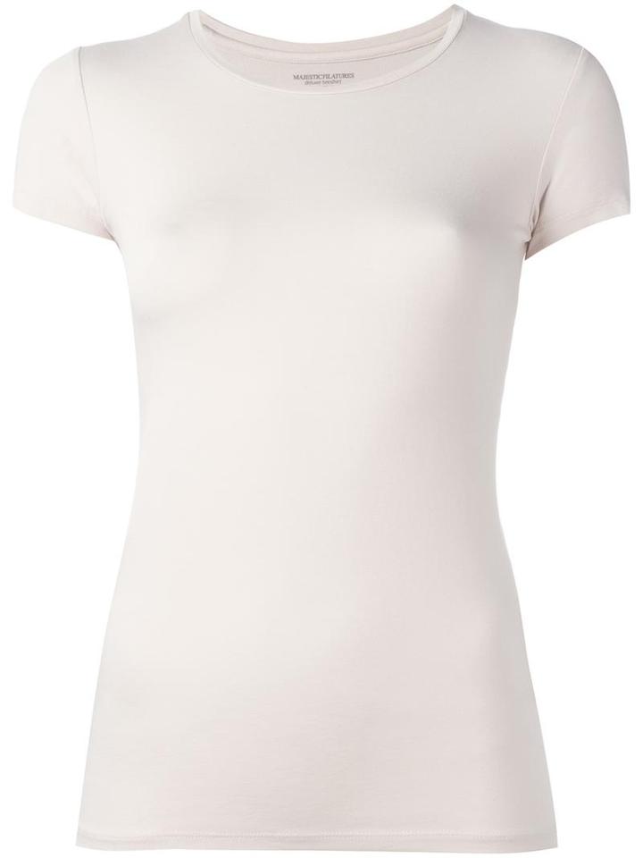 Majestic Filatures Round Neck T-shirt, Women's, Size: Iv, Pink/purple, Viscose/spandex/elastane