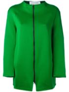 Gianluca Capannolo - Zipped Jacket - Women - Nylon/polyester/acetate/viscose - 42, Green, Nylon/polyester/acetate/viscose
