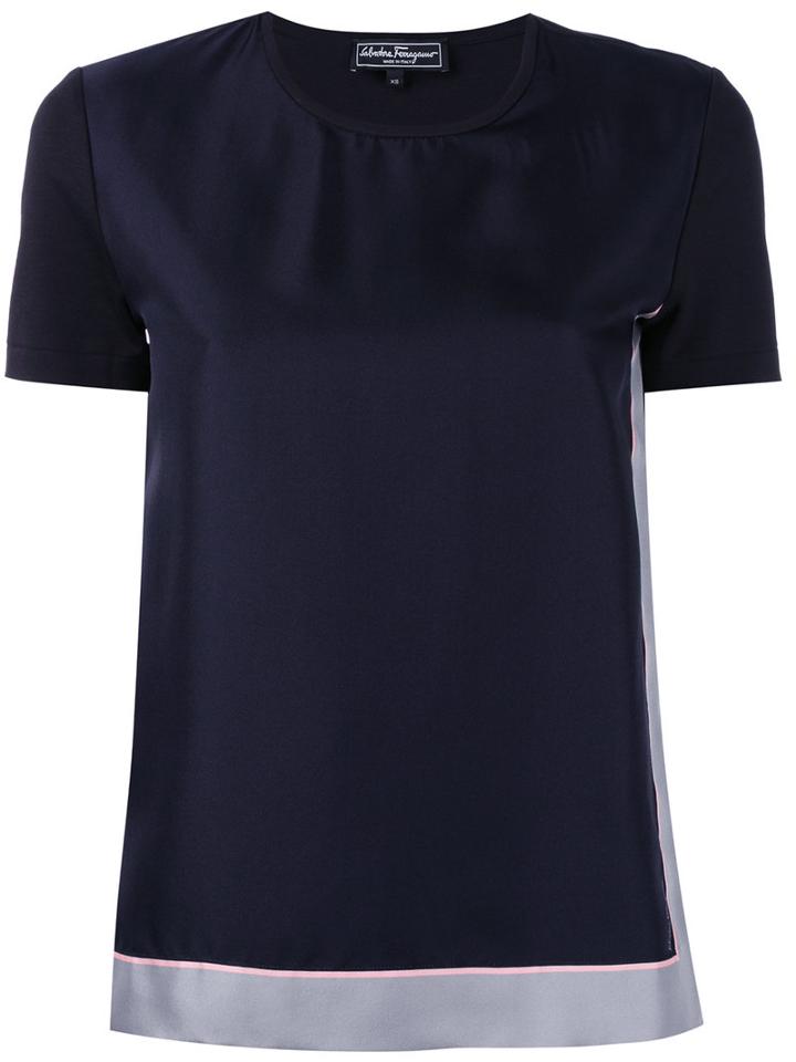 Salvatore Ferragamo - 'st Foulard' T-shirt - Women - Silk/cotton - L, Blue, Silk/cotton