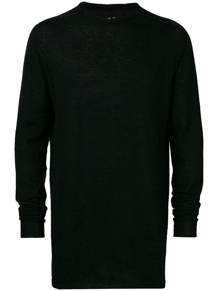 Rick Owens Back Pleated Sweater - Black