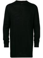 Rick Owens Back Pleated Sweater - Black