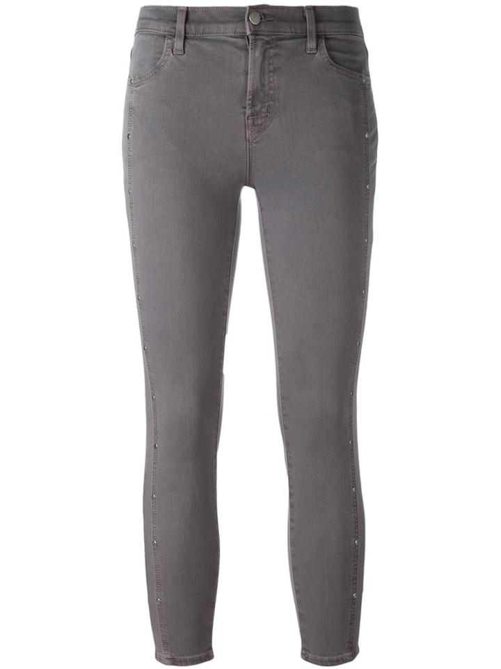 J Brand 'alba' Skinny Cropped Jeans, Women's, Size: 28, Grey, Cotton/polyester/spandex/elastane