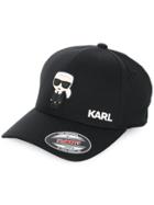 Karl Lagerfeld Ikonic Rubber Badge Baseball Cap - Black