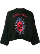 Marcelo Burlon County Of Milan Logo Round Neck Sweater - Black