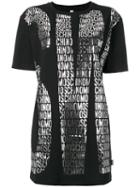 Moschino Swim Metallic Logo Print T-shirt, Women's, Size: Xs, Black, Cotton