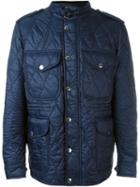 Burberry - Quilted Jacket - Men - Cotton/lamb Skin/polyester - M, Blue, Cotton/lamb Skin/polyester