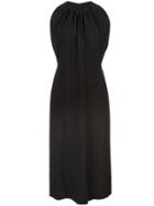 Derek Lam Sleeveless Shirred Mock Neck Dress - Black