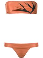 Haight Bandeau Bikini Set, Women's, Size: Medium, Brown, Polyamide/spandex/elastane