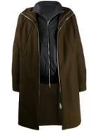 Andrea Ya'aqov Layered Hooded Coat - Green