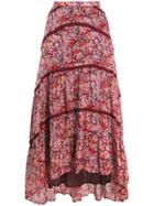 Cecilie Copenhagen Gaby Floral Print Midi Skirt - Red