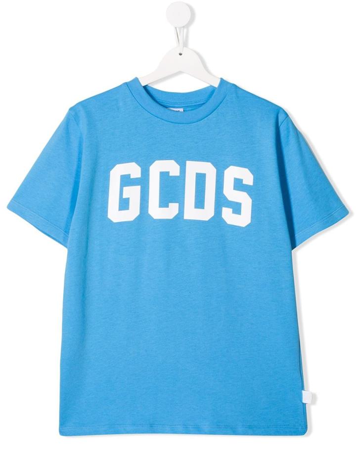Gcds Kids Teen Logo Print T-shirt - Blue