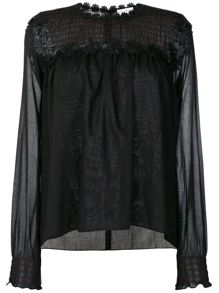 Sonia Rykiel Floral-embroidered Blouse - Black