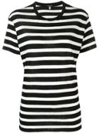 R13 Monochrome Striped T-shirt - Black