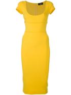 Dsquared2 Cap Sleeved Fitted Dress - Yellow & Orange
