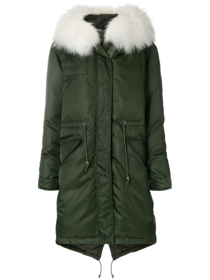 Mr & Mrs Italy Fur Collar Padded Parka - Green