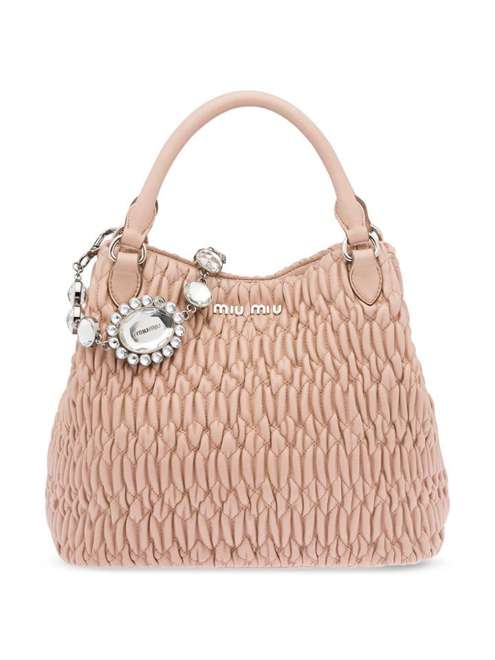 Miu Miu Miu Miu Iconic Crystal Bag - Nude & Neutrals