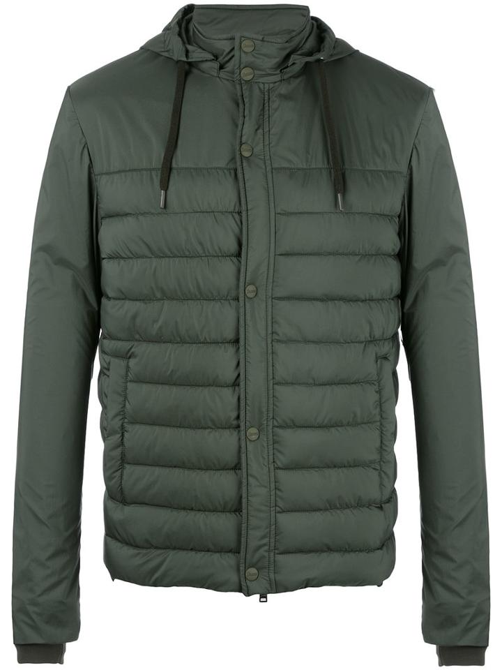 Herno Hooded Padded Jacket, Size: 56, Green, Polyamide/polyurethane/spandex/elastane/polystyrene
