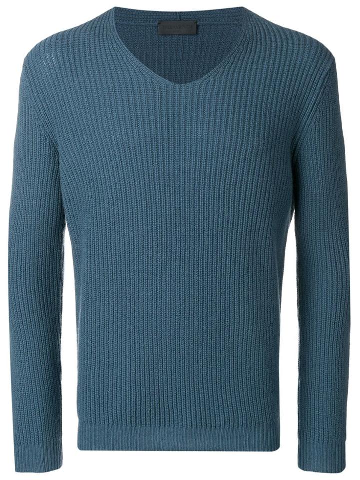 Iris Von Arnim Long-sleeve Fitted Sweater - Blue