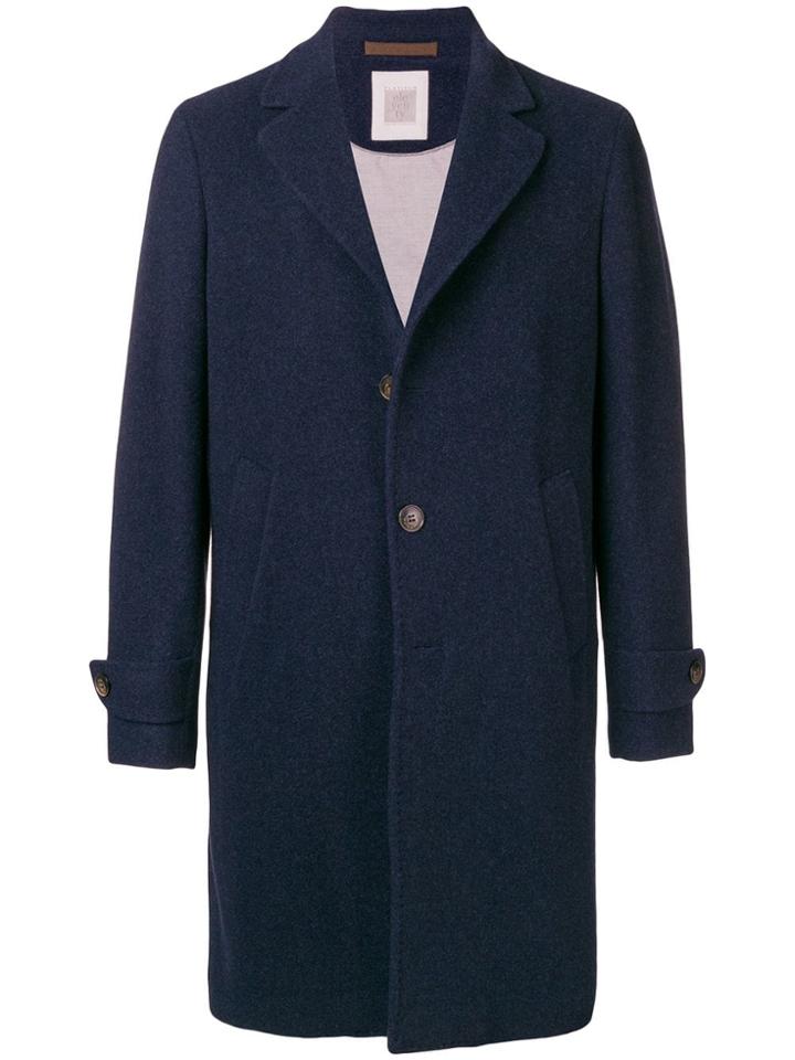 Eleventy Buttoned Mid-length Coat - Blue