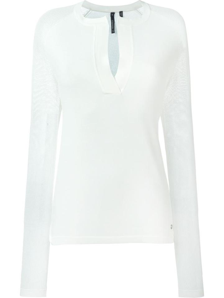 Woolrich V Neck Knit Top, Women's, Size: L, White, Viscose/polyamide