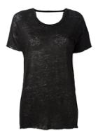 Thom Krom Open Back T-shirt, Women's, Size: Large, Black, Linen/flax