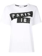 Isabelle Blanche - 'paris' Sequin Logo T-shirt - Women - Cotton/spandex/elastane - L, Women's, White, Cotton/spandex/elastane