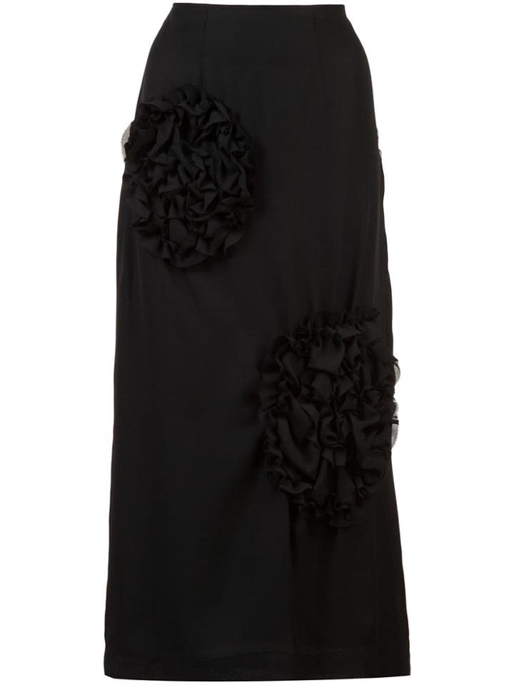 Simone Rocha Ruched Detailed Pencil Skirt - Black