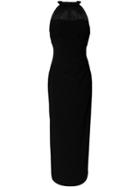 Ralph Lauren Halterneck Embellished Gown - Black