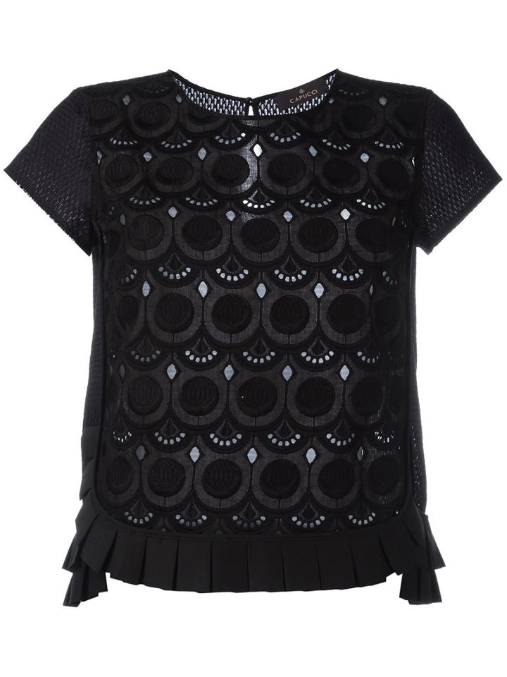 Capucci - Embroidered T-shirt - Women - Cotton - 42, Black, Cotton