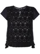 Capucci - Embroidered T-shirt - Women - Cotton - 42, Black, Cotton