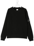 Cp Company Kids Long-sleeve Fitted Sweatshirt - Black