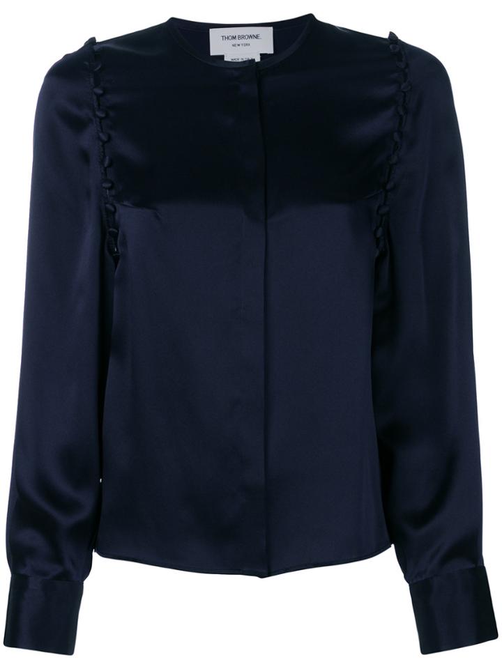 Thom Browne Bridal Button Silk Blouse - Blue