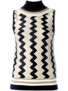Missoni Chevron Knit Top, Women's, Size: 44, Black, Nylon/polyurethane/wool