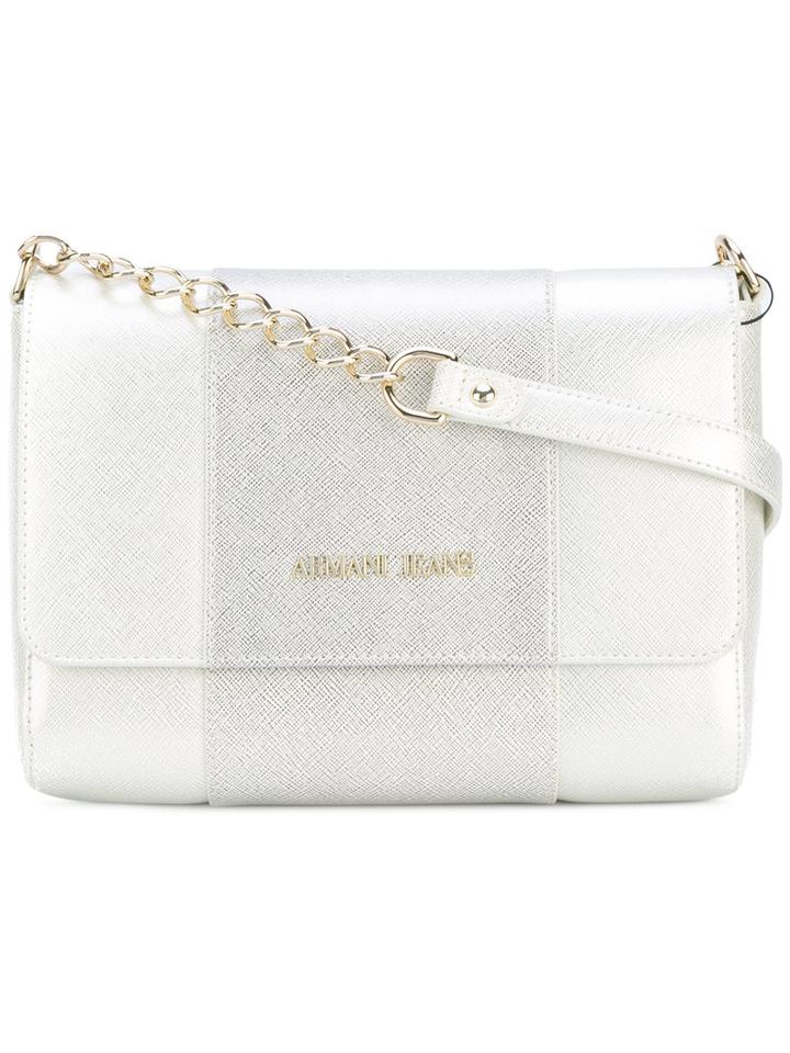Armani Jeans - Two-tone Shoulder Bag - Women - Polyester/polyurethane - One Size, Women's, White, Polyester/polyurethane