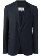Maison Margiela Broken Pinstripe Blazer, Men's, Size: 48, Blue, Virgin Wool/viscose/cotton