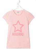 Moschino Kids Glitter Star T-shirt, Girl's, Size: 14 Yrs, Pink/purple