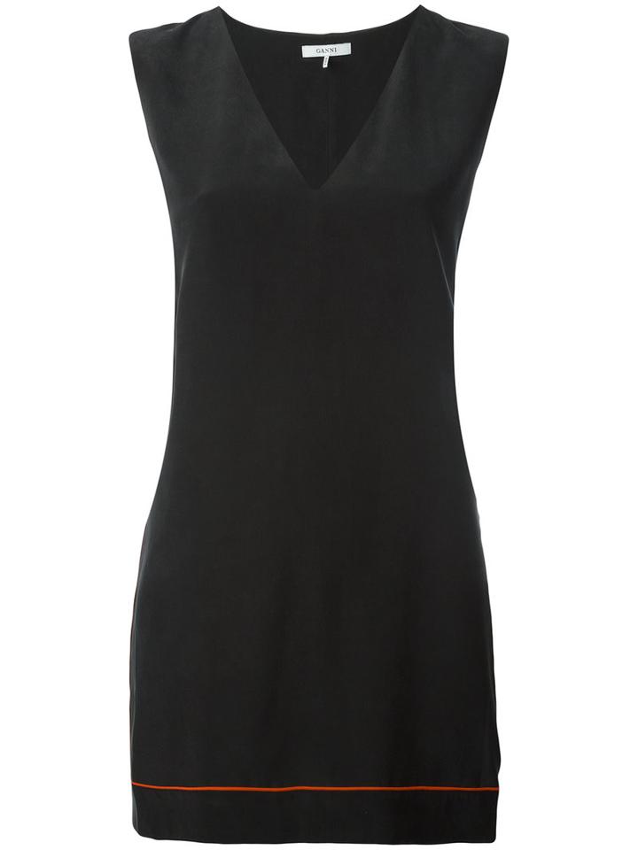 Ganni Shift Blouse, Women's, Size: 42, Black, Silk