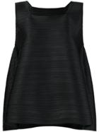 Pleats Please By Issey Miyake Flared Sleeveless Blouse - Black