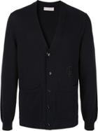 Gieves & Hawkes Embroidered Logo Cardigan - Blue