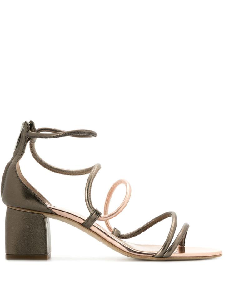 The Seller Squiggle Strap Heeled Sandal - Gold