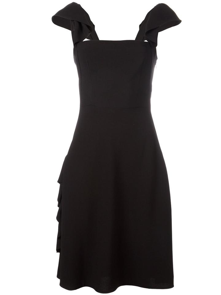Prada Square Neck Dress, Women's, Size: 44, Black, Acetate/viscose