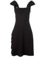 Prada Square Neck Dress, Women's, Size: 44, Black, Acetate/viscose