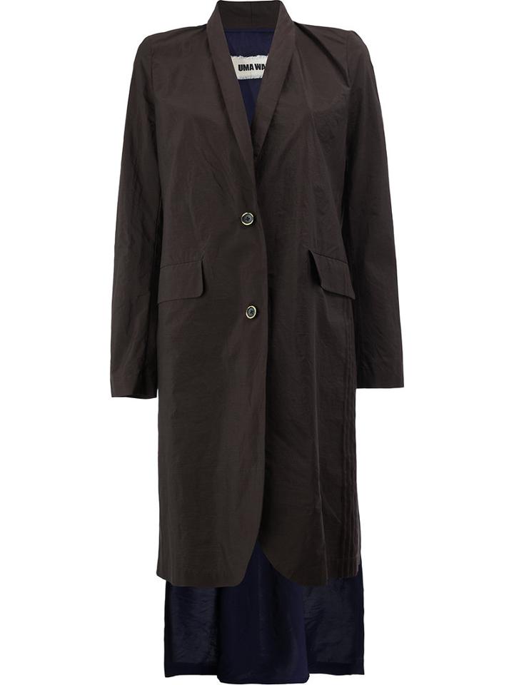 Uma Wang - Elasticated Back Detail Coat - Women - Silk/cotton/cupro/viscose - S, Brown, Silk/cotton/cupro/viscose