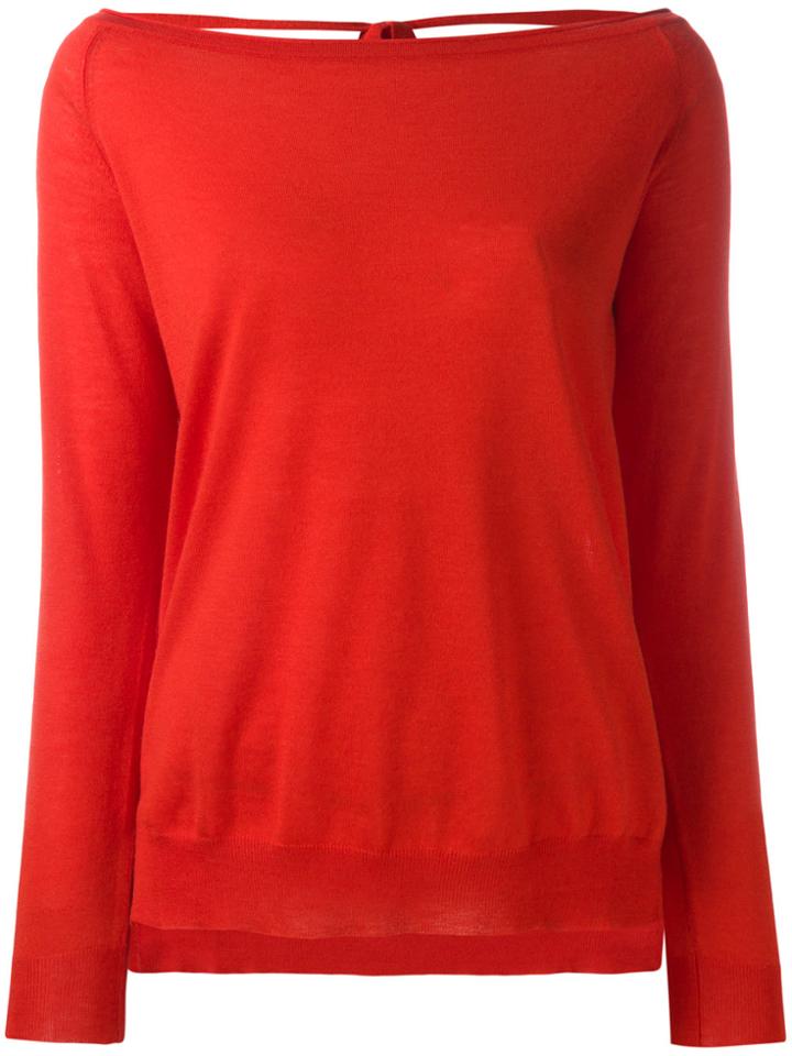 P.a.r.o.s.h. Cashmere Open Back Sweater - Red